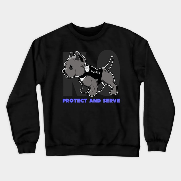 K-9 Pitbull Crewneck Sweatshirt by Spikeani